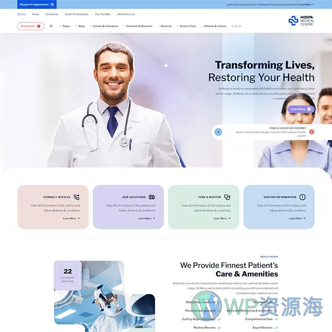Hospa-医院诊所医疗商城检测中心WordPress主题插图20-WP资源海