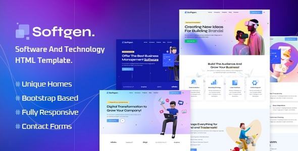 Softgen-简约漂亮的VR软件科技公司HTML5模板
