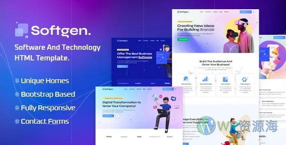 Softgen-简约漂亮的VR软件科技公司HTML5模板插图-WP资源海 Softgen-简约漂亮的VR软件科技公司HTML5模板插图-WP资源海