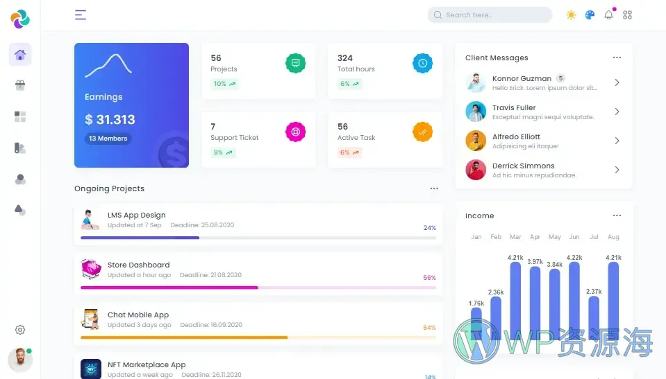 Lineone-设计新颖漂亮的管理员后台模板Tailwind+Laravel插图11-WP资源海