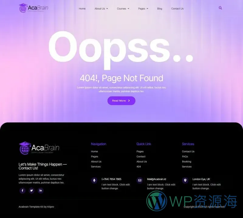 在线课程教育培训公司网站模板_一键导入式快速建站模板插图5-WP资源海