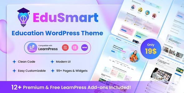 EduSmart-超漂亮在线课程大学教育网站WordPress主题