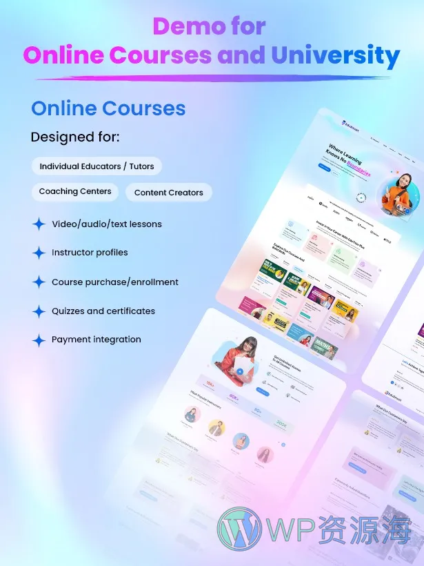 EduSmart-超漂亮在线课程大学教育网站WordPress主题插图2-WP资源海