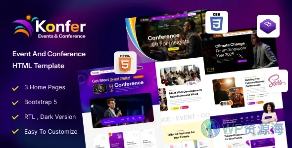 Konfer – 会议峰会线下活动 WordPress 主题插图-WP资源海