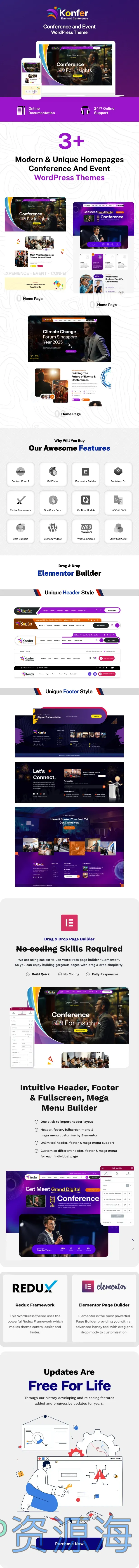 Konfer – 会议峰会线下活动 WordPress 主题插图1-WP资源海
