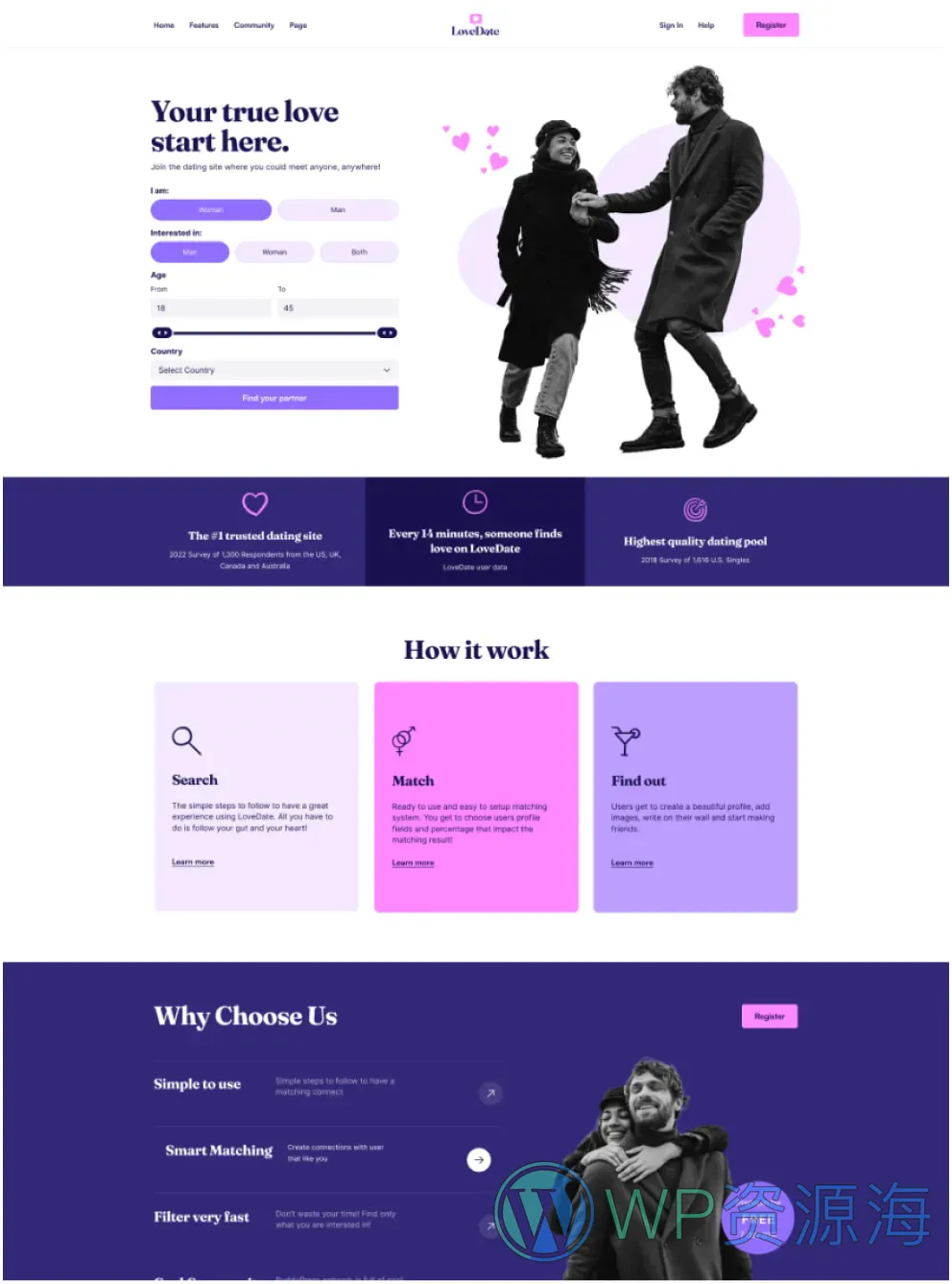 LoveDate-婚恋交友社交网站模板WordPress主题插图1-WP资源海