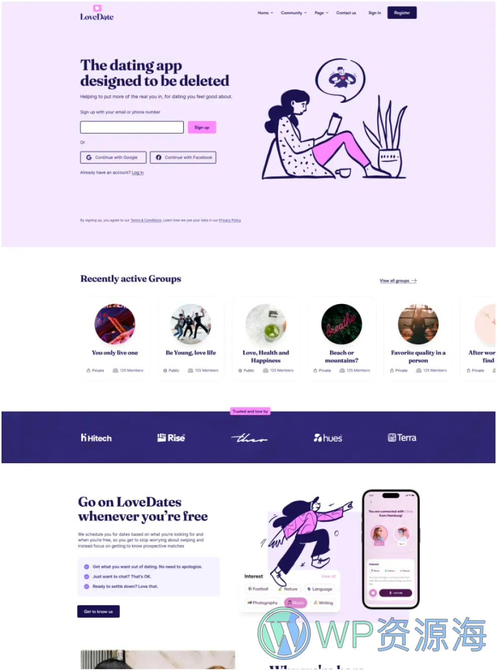 LoveDate-婚恋交友社交网站模板WordPress主题插图3-WP资源海