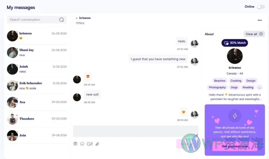 LoveDate-婚恋交友社交网站模板WordPress主题插图9-WP资源海