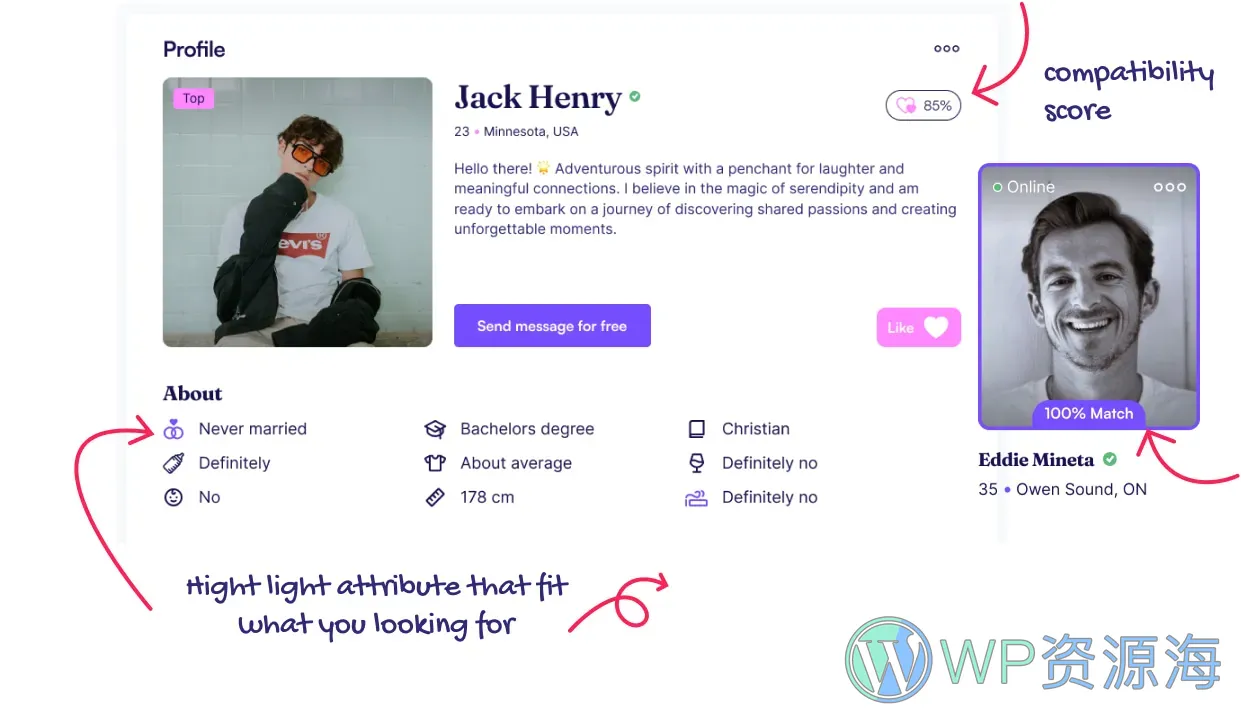 LoveDate-婚恋交友社交网站模板WordPress主题插图7-WP资源海