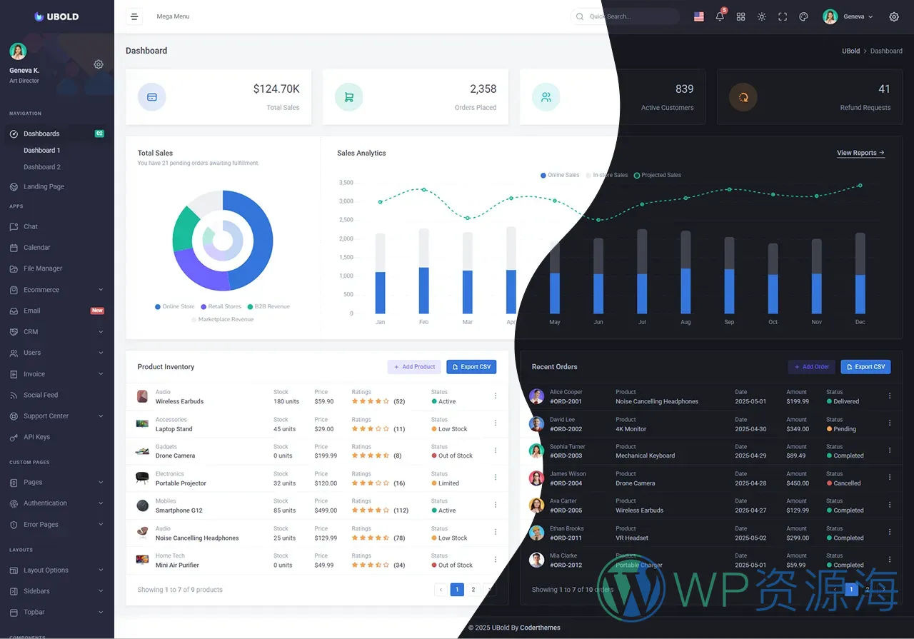 UBold-20合1多框架适配前端开发模板插图3-WP资源海 UBold-20合1多框架适配前端开发模板插图3-WP资源海