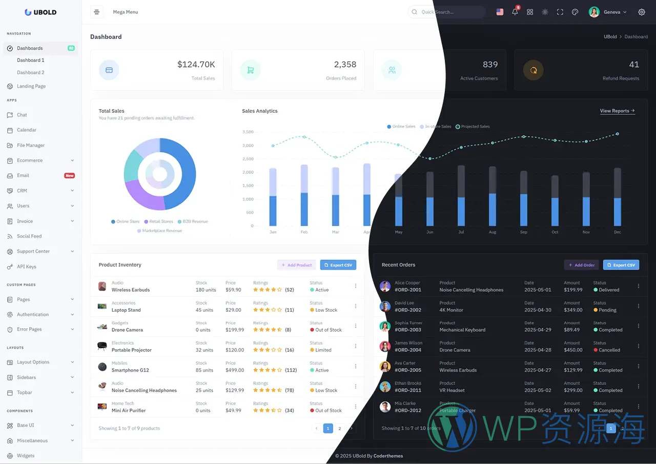 UBold-20合1多框架适配前端开发模板插图7-WP资源海 UBold-20合1多框架适配前端开发模板插图7-WP资源海