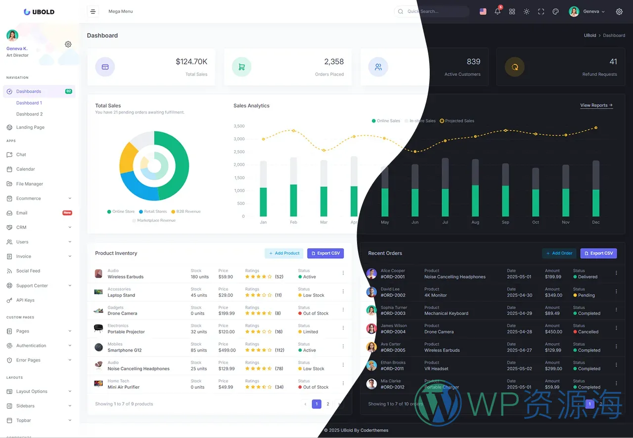 UBold-20合1多框架适配前端开发模板插图5-WP资源海 UBold-20合1多框架适配前端开发模板插图5-WP资源海