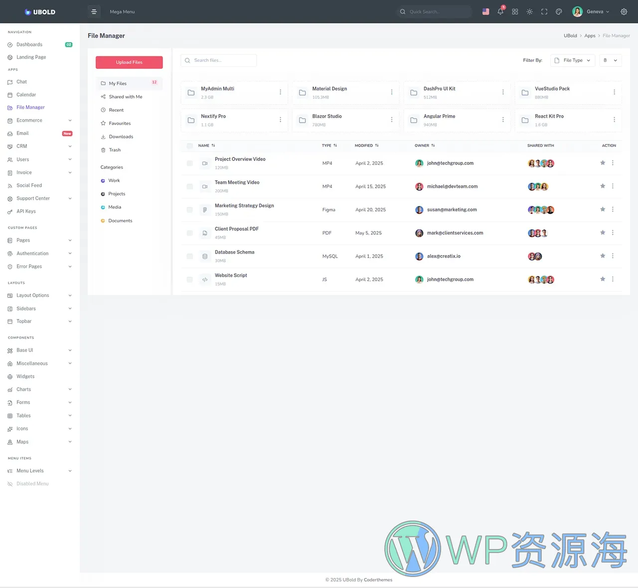 UBold-20合1多框架适配前端开发模板插图11-WP资源海 UBold-20合1多框架适配前端开发模板插图11-WP资源海