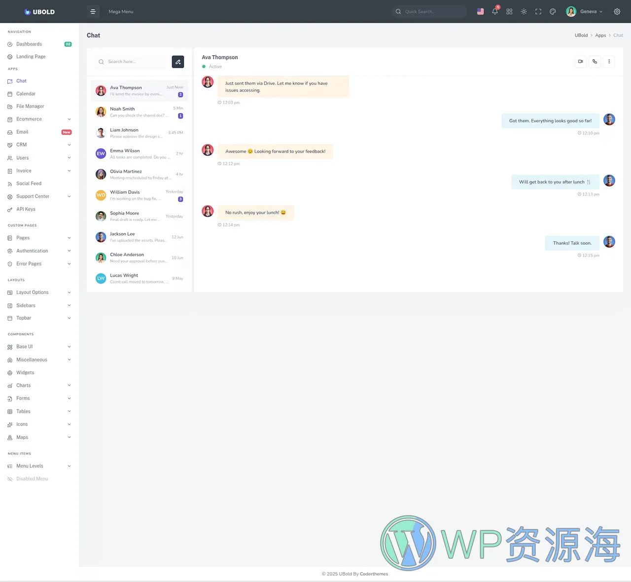 UBold-20合1多框架适配前端开发模板插图9-WP资源海 UBold-20合1多框架适配前端开发模板插图9-WP资源海