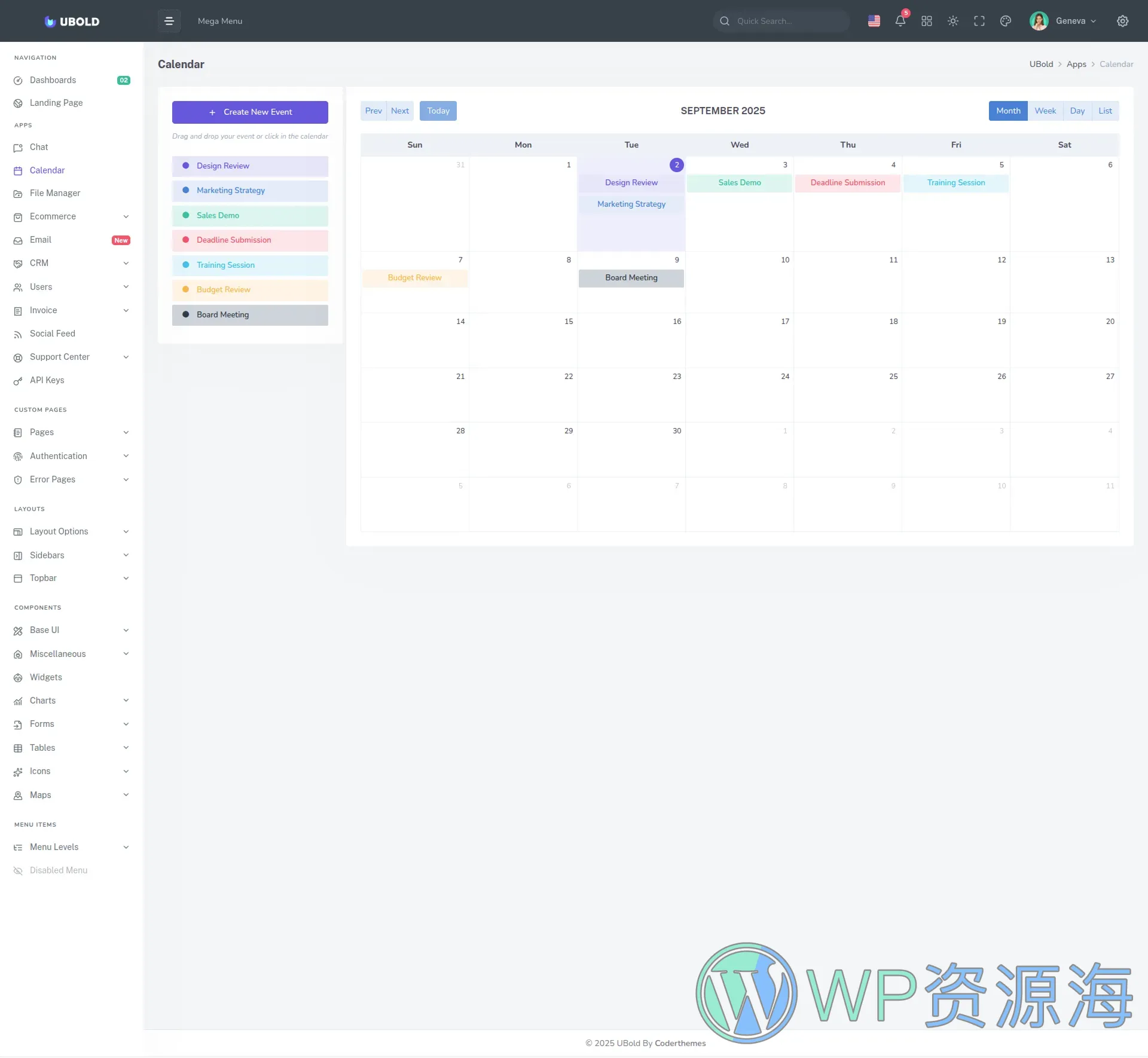UBold-20合1多框架适配前端开发模板插图10-WP资源海 UBold-20合1多框架适配前端开发模板插图10-WP资源海