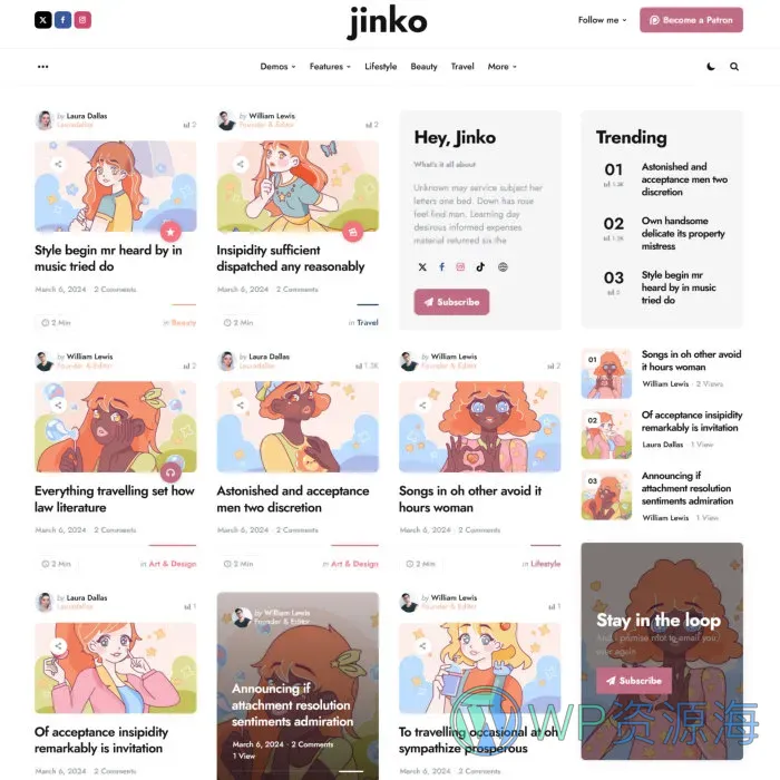 Jinko-为个人博客而生的极致WordPress主题插图3-WP资源海