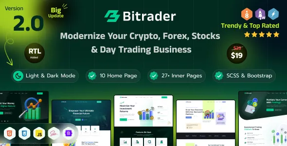 Bitrader-区块链/加密货币/股票外汇交易HTML模板