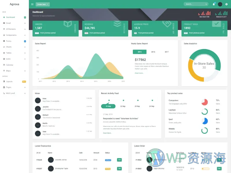 Agroxa-Material Design风格后台管理HTML5模板插图14-WP资源海