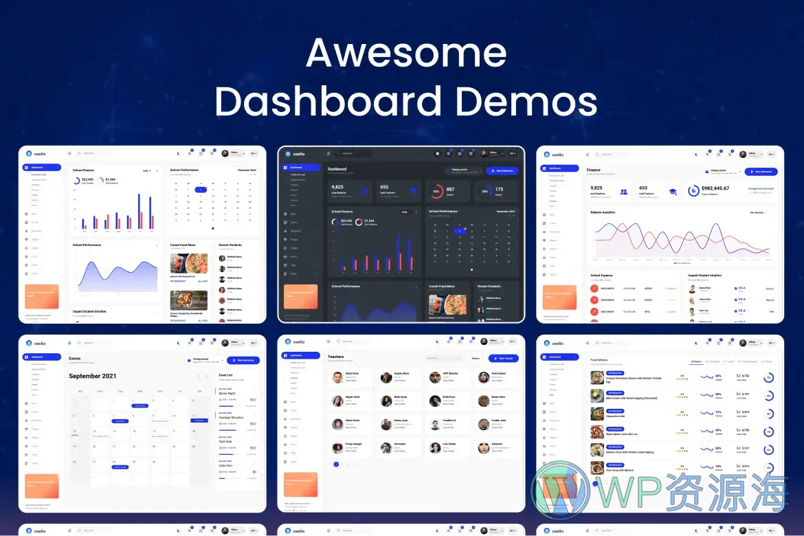 Owlio-学校教育管理系统模板+PHP后台源码插图3-WP资源海