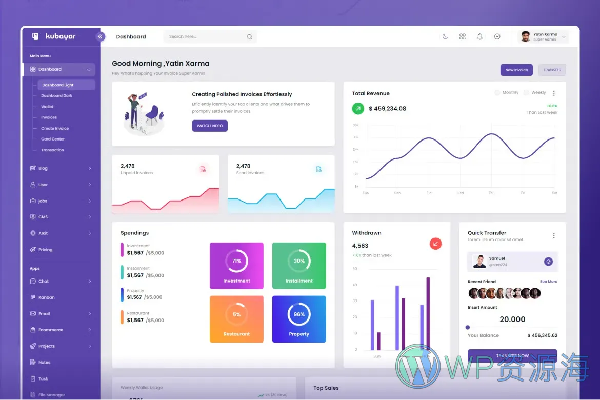 Kubayar-财务账单发票管理系统PHP源码插图3-WP资源海
