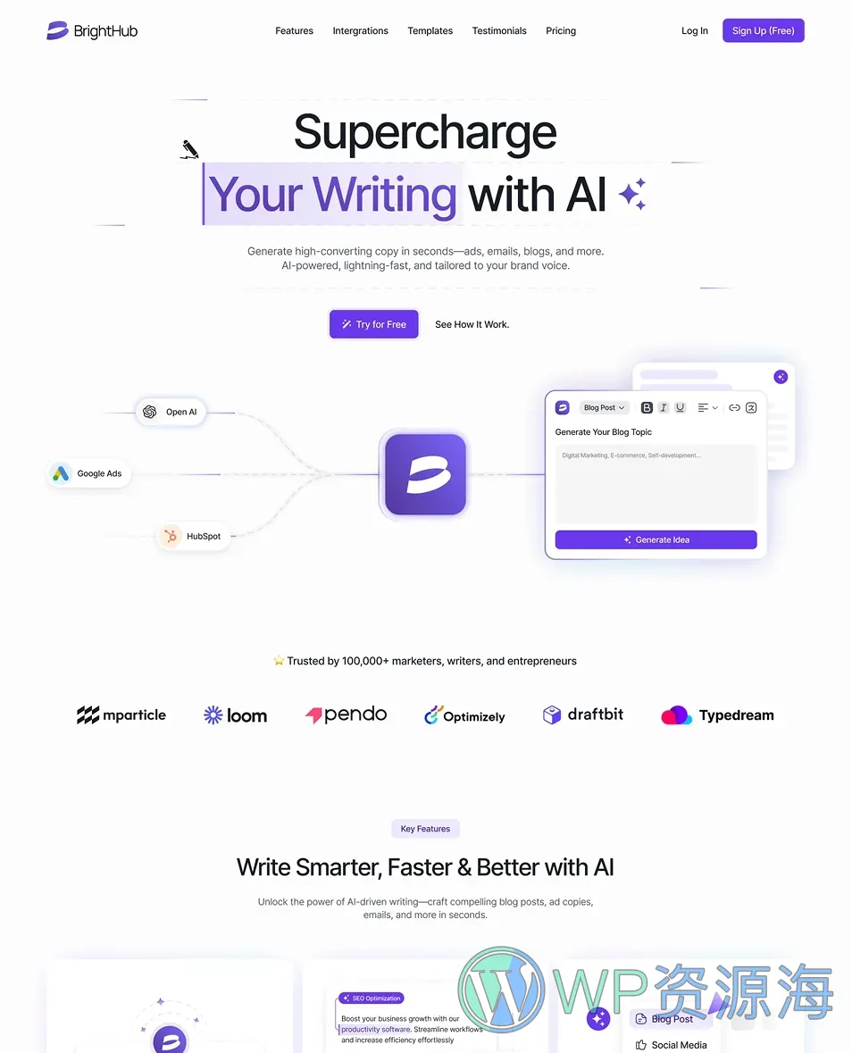 BrightHub-科技软件AI公司网站模板 WordPress 主题插图5-WP资源海