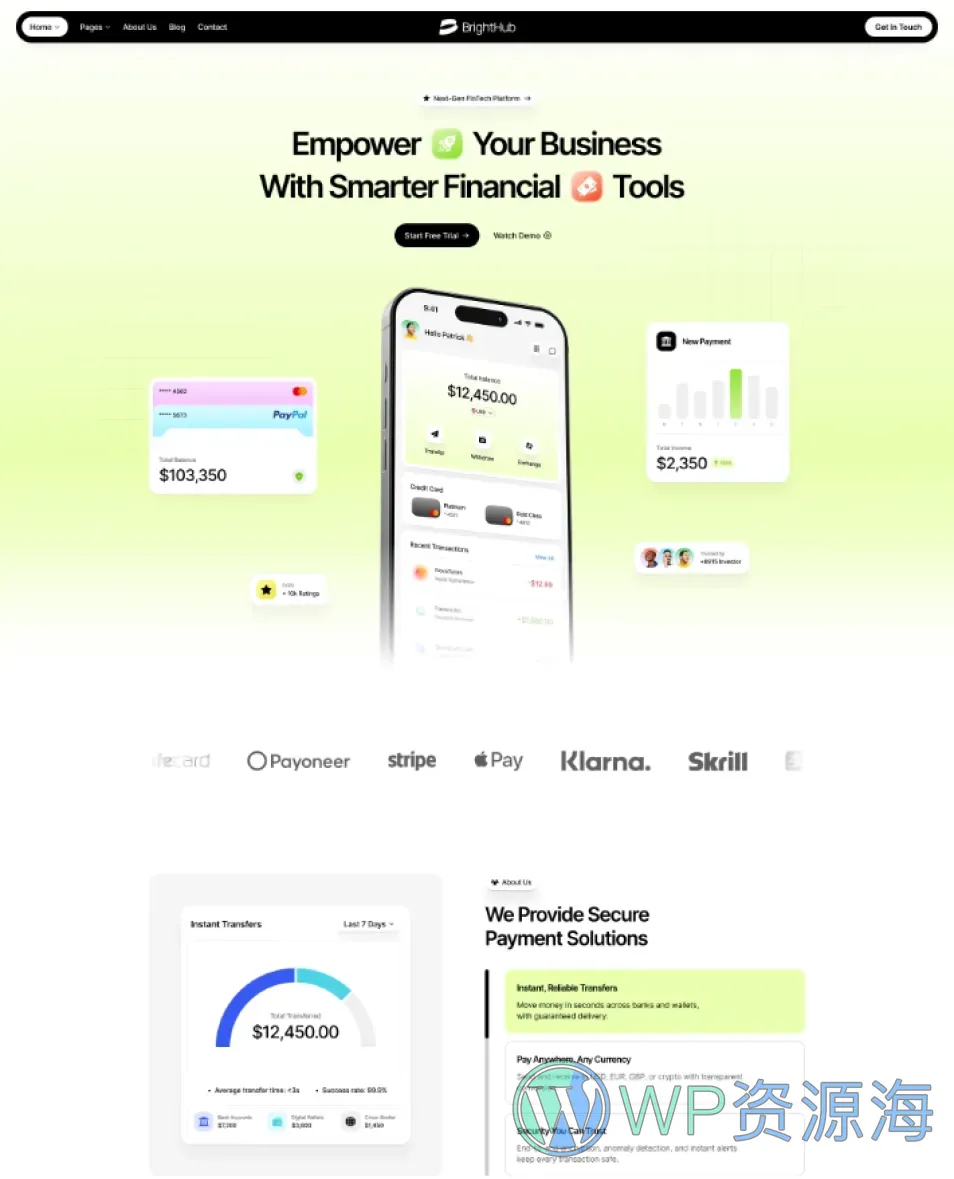 BrightHub-科技软件AI公司网站模板 WordPress 主题插图4-WP资源海