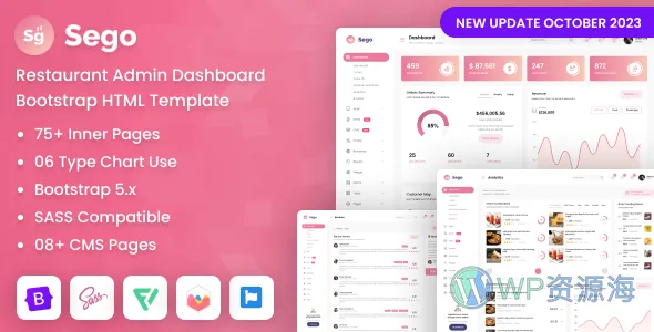 Sego-餐饮管理系统后台 Bootstrap 模板插图-WP资源海 Image