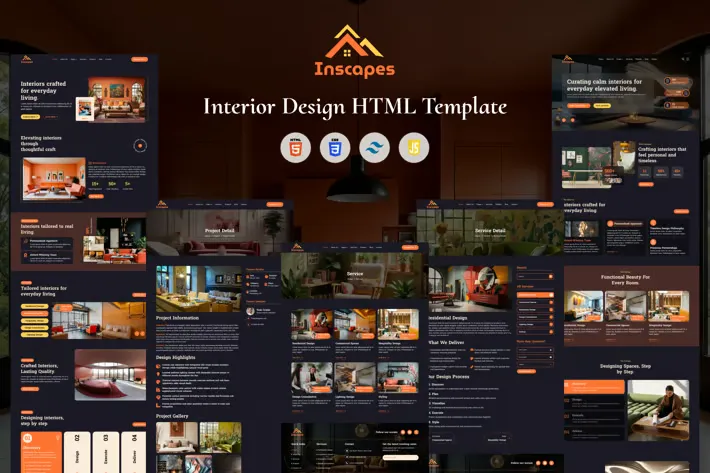 Inscapes-建筑美学室内装修设计案例展示HTML模板