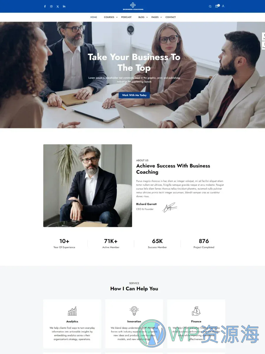 Coaching-教练培训导师咨询顾问 WordPress 主题插图5-WP资源海 Coaching-教练培训导师咨询顾问 WordPress 主题插图5-WP资源海