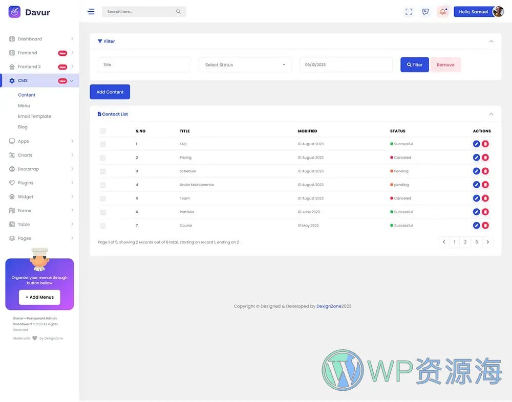 Davur-专为餐饮行业打造的一站式后台管理与前端展示模板插图8-WP资源海 Davur-专为餐饮行业打造的一站式后台管理与前端展示模板插图8-WP资源海