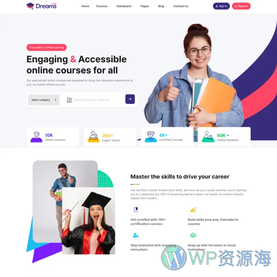 Dreams LMS-在线教育平台网站模板下载/多框架适配插图6-WP资源海 Dreams LMS-在线教育平台网站模板下载/多框架适配插图6-WP资源海