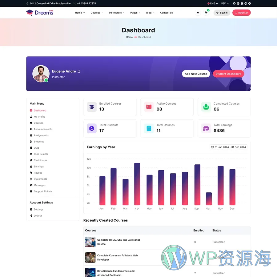 Dreams LMS-在线教育平台网站模板下载/多框架适配插图10-WP资源海 Dreams LMS-在线教育平台网站模板下载/多框架适配插图10-WP资源海