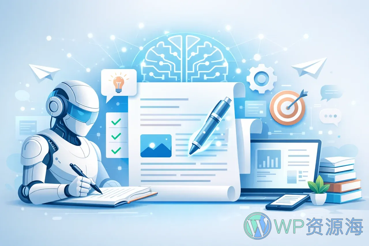 如何用 AI 生成高质量且稳定的文章:从提示词到结构控制全解析插图-WP资源海 如何用AI生成高质量且稳定的文章封面图
