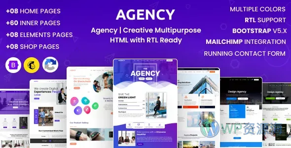 Agency 模板_为创意机构与企业打造的多用途响应式HTML解决方案插图-WP资源海 Agency 模板_为创意机构与企业打造的多用途响应式HTML解决方案插图-WP资源海