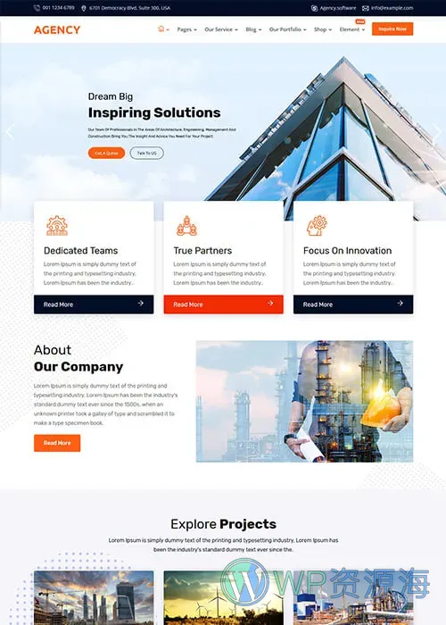 Agency 模板_为创意机构与企业打造的多用途响应式HTML解决方案插图5-WP资源海 Agency 模板_为创意机构与企业打造的多用途响应式HTML解决方案插图5-WP资源海