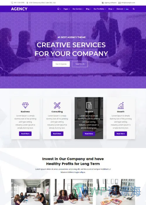 Agency 模板_为创意机构与企业打造的多用途响应式HTML解决方案插图3-WP资源海 Agency 模板_为创意机构与企业打造的多用途响应式HTML解决方案插图3-WP资源海