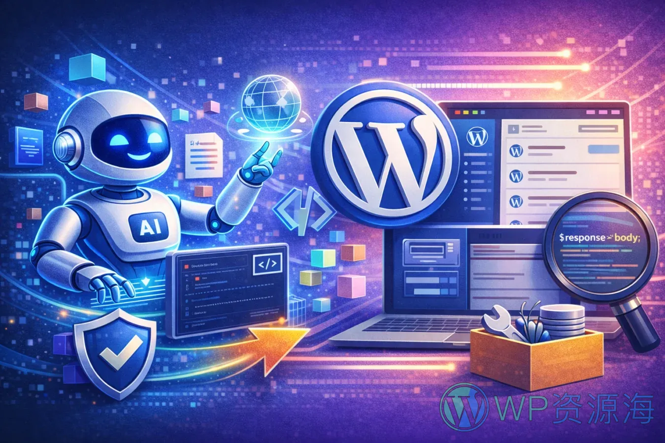 WordPress 新的 AI 代理技能插图-WP资源海 WordPress AI 代理技能 Playground CLI 测试示意图