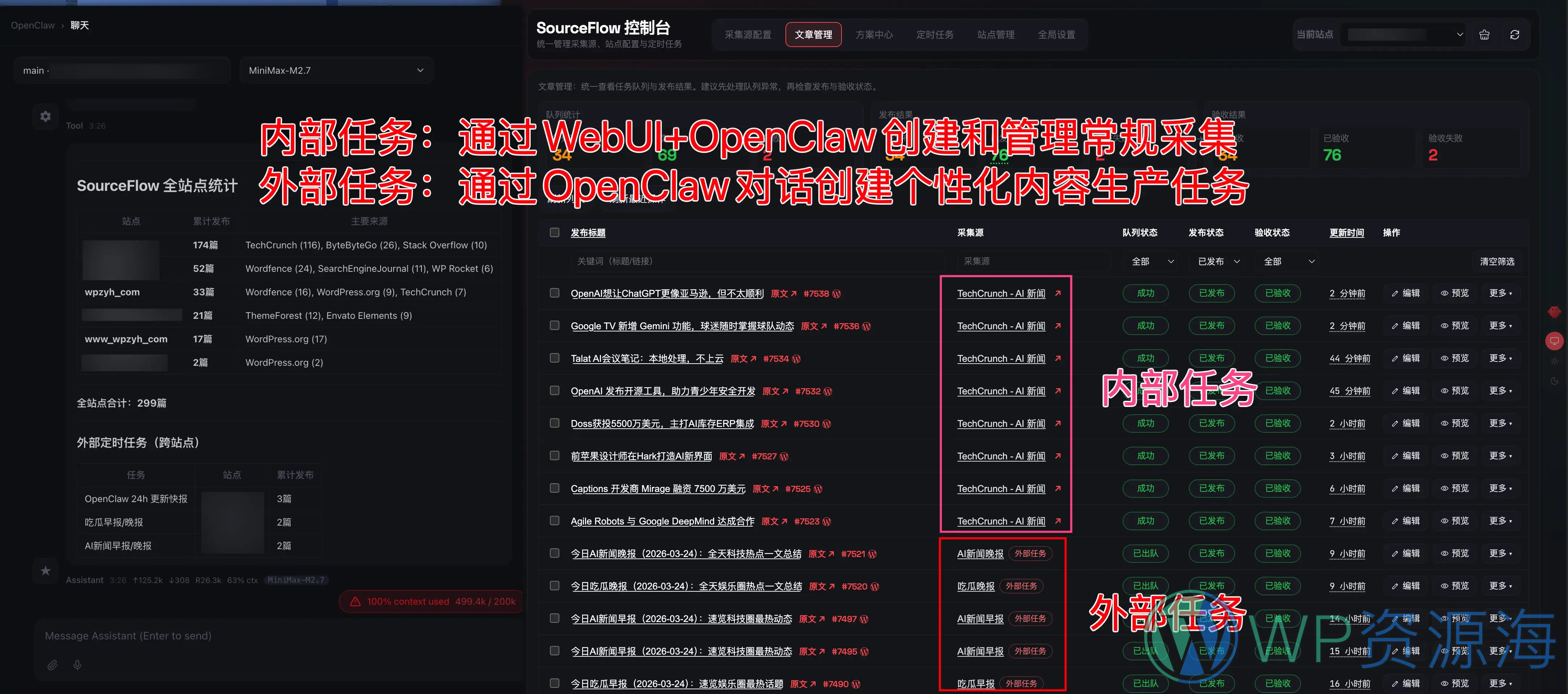 SourceFlow – OpenClaw 内容采集插件/个人AI站群/WP内容工厂插图1-WP资源海 SourceFlow – OpenClaw 内容采集插件/个人AI站群/WP内容工厂插图1-WP资源海