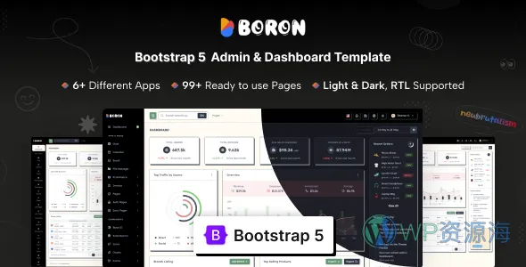 Boron 仪表盘管理模板插图-WP资源海 Boron 仪表盘管理模板