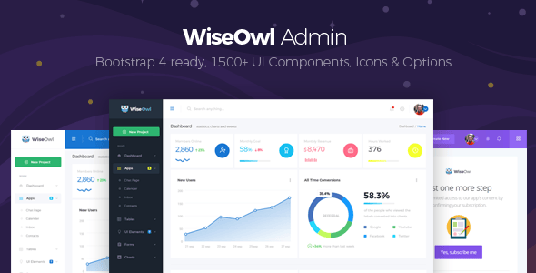 WiseOwl Bootstrap 4 后台管理模板