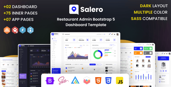 Salero 餐厅管理Bootstrap模板