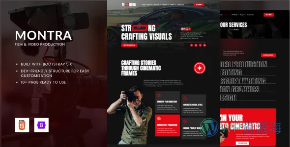 Montra 影视制作 HTML Bootstrap 模板插图-WP资源海 Montra 影视制作 HTML Bootstrap 模板