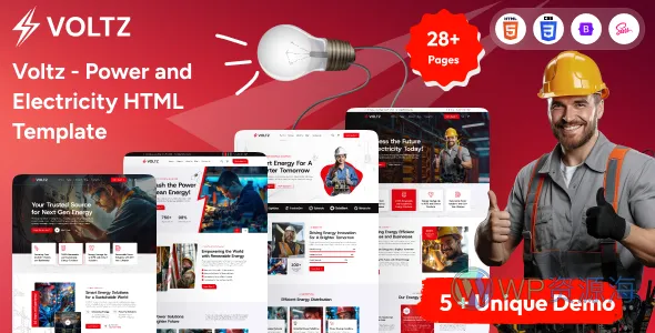 Powerx 电气维修服务 HTML 模板插图-WP资源海 Powerx 电气维修服务 HTML 模板