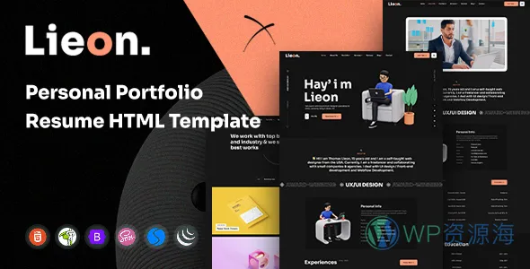 Lieon 个人作品集 HTML 模板插图-WP资源海 Lieon 个人作品集 HTML 模板上架 ThemeForest