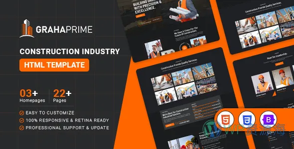 Graha Prime 建筑行业HTML模板插图-WP资源海 Graha Prime 建筑行业HTML模板