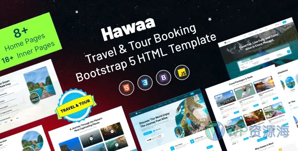 Hawaa-旅游预订 Bootstrap 5 HTML 模板插图-WP资源海 Hawaa-旅游预订 Bootstrap 5 HTML 模板