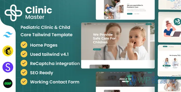 ClinicMaster 儿科诊所网站模板插图-WP资源海 ClinicMaster 儿科诊所网站模板