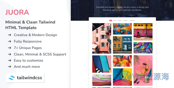 Juora 简约 Tailwind CSS 3 模板插图-WP资源海 Juora 简约 Tailwind CSS 3 模板