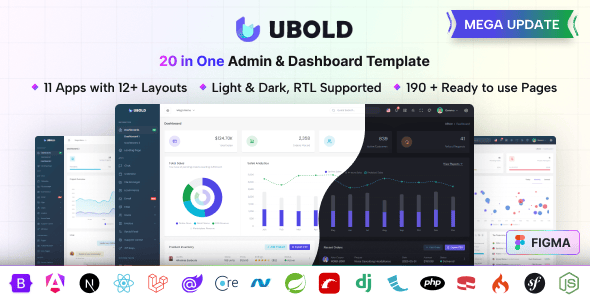 UBold 多合一管理仪表盘模板
