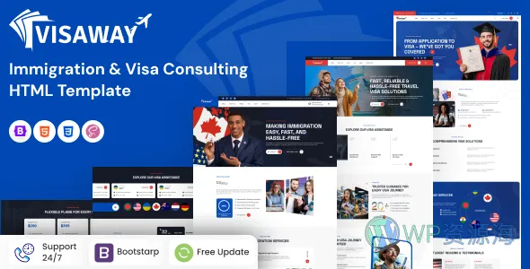 Visaway 移民签证咨询HTML模板插图-WP资源海 Visaway 移民签证咨询HTML模板